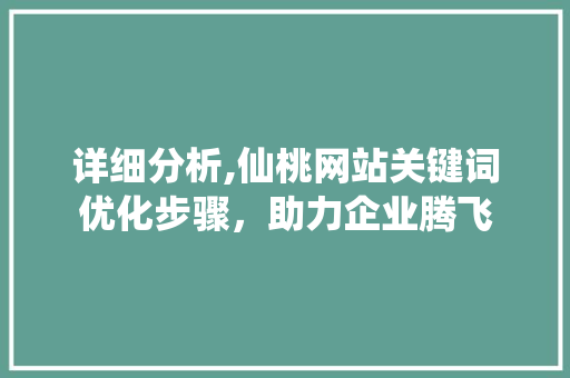 详细分析,仙桃网站关键词优化步骤，助力企业腾飞
