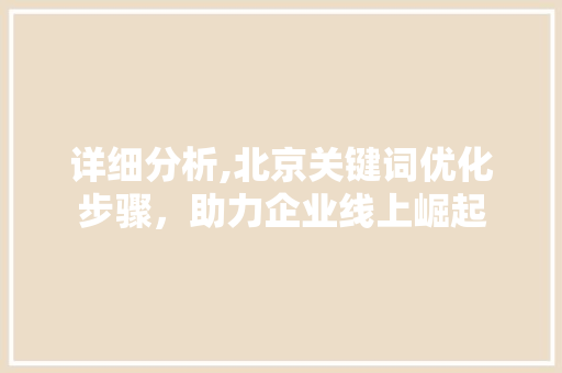 详细分析,北京关键词优化步骤，助力企业线上崛起