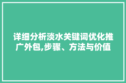 详细分析淡水关键词优化推广外包,步骤、方法与价值