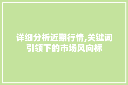详细分析近期行情,关键词引领下的市场风向标