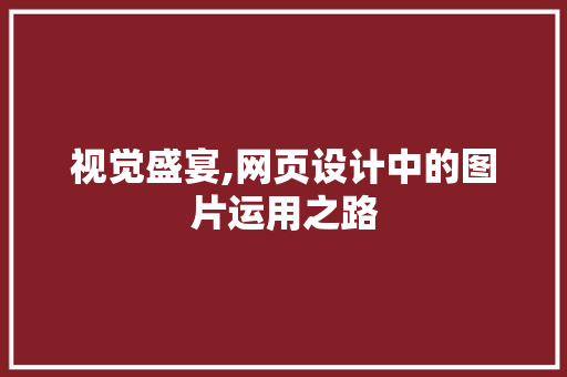 视觉盛宴,网页设计中的图片运用之路 项目报告