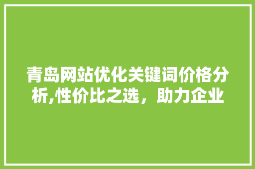 青岛网站优化关键词价格分析,性价比之选，助力企业腾飞