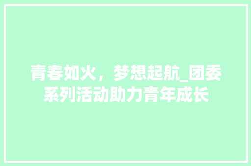 青春如火，梦想起航_团委系列活动助力青年成长