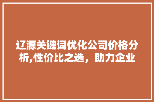 辽源关键词优化公司价格分析,性价比之选，助力企业腾飞