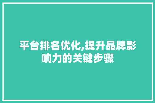 平台排名优化,提升品牌影响力的关键步骤 商务信函