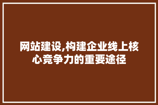 网站建设,构建企业线上核心竞争力的重要途径