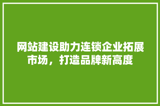 网站建设助力连锁企业拓展市场，打造品牌新高度