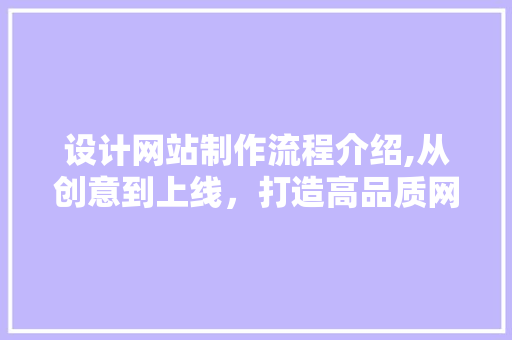 设计网站制作流程介绍,从创意到上线，打造高品质网站之路 网站建设