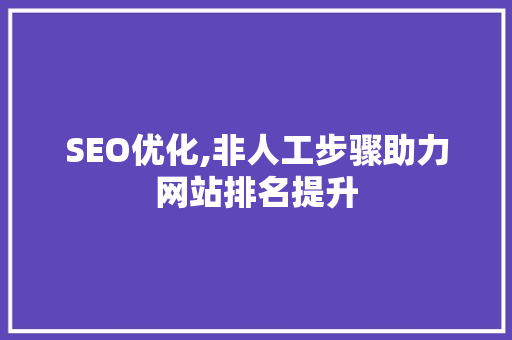 SEO优化,非人工步骤助力网站排名提升