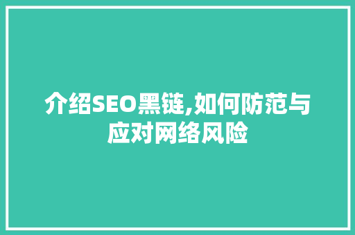 介绍SEO黑链,如何防范与应对网络风险