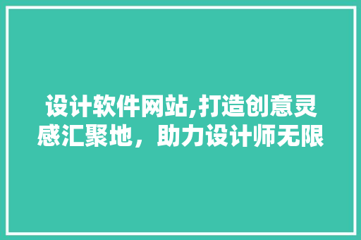 设计软件网站,打造创意灵感汇聚地，助力设计师无限可能 项目报告