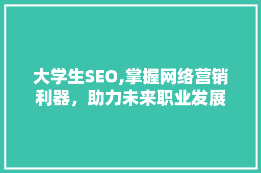 大学生SEO,掌握网络营销利器，助力未来职业发展
