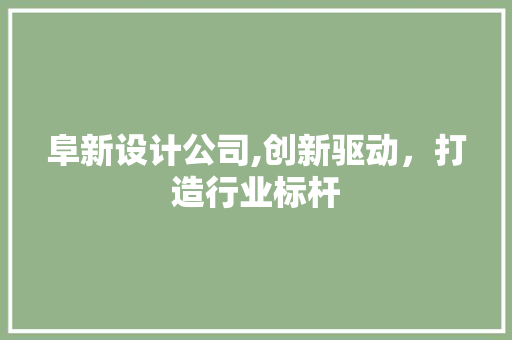 阜新设计公司,创新驱动，打造行业标杆