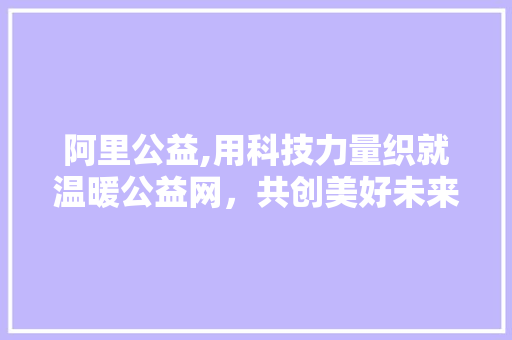 阿里公益,用科技力量织就温暖公益网，共创美好未来 MySQL