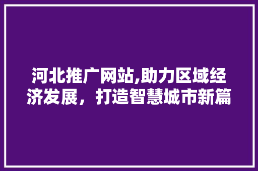 河北推广网站,助力区域经济发展，打造智慧城市新篇章 项目报告