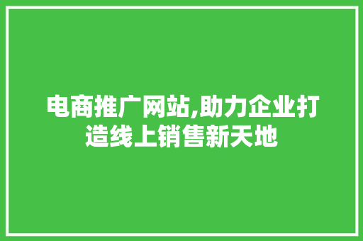 电商推广网站,助力企业打造线上销售新天地 响应式设计