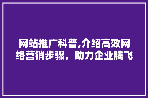 网站推广科普,介绍高效网络营销步骤，助力企业腾飞