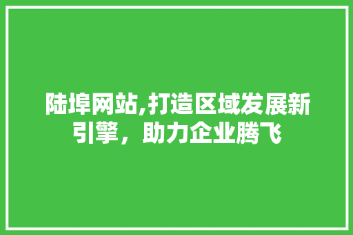 陆埠网站,打造区域发展新引擎，助力企业腾飞 前端技术