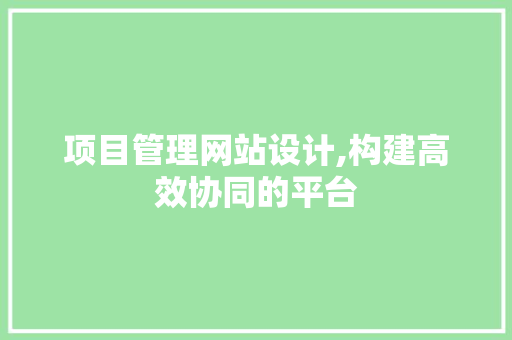 项目管理网站设计,构建高效协同的平台 市场营销范文