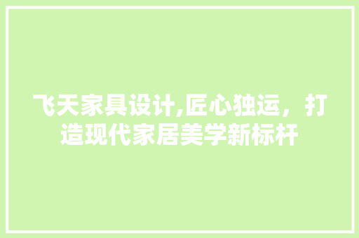 飞天家具设计,匠心独运，打造现代家居美学新标杆