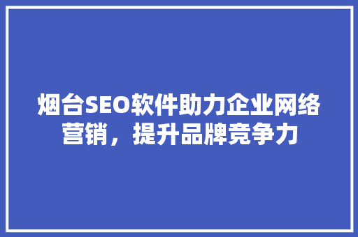 烟台SEO软件助力企业网络营销，提升品牌竞争力