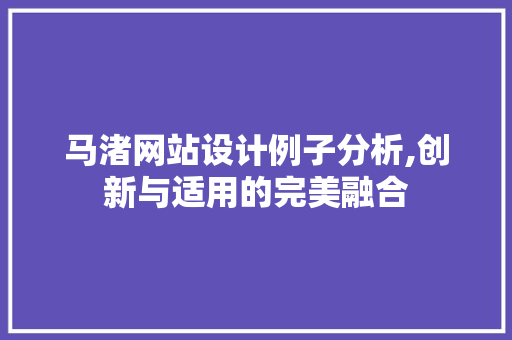 马渚网站设计例子分析,创新与适用的完美融合 市场营销范文
