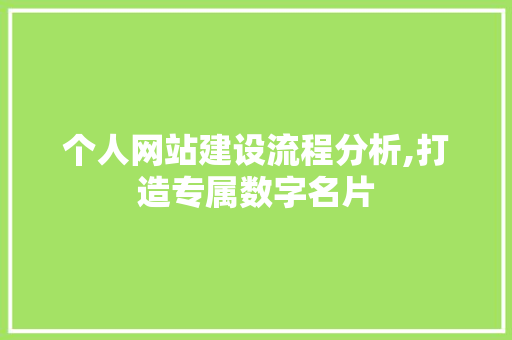 个人网站建设流程分析,打造专属数字名片 前端技术