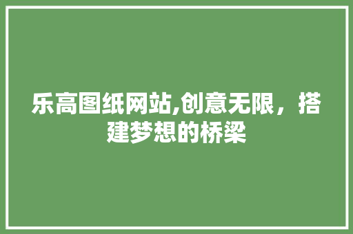 乐高图纸网站,创意无限，搭建梦想的桥梁
