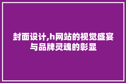 封面设计,h网站的视觉盛宴与品牌灵魂的彰显