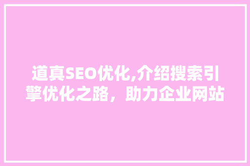 道真SEO优化,介绍搜索引擎优化之路，助力企业网站脱颖而出