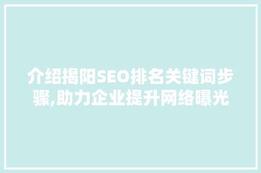 介绍揭阳SEO排名关键词步骤,助力企业提升网络曝光度