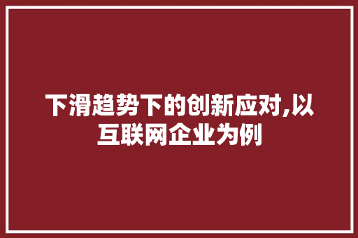 下滑趋势下的创新应对,以互联网企业为例 项目报告