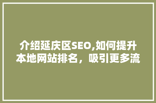 介绍延庆区SEO,如何提升本地网站排名，吸引更多流量
