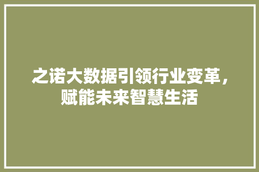 之诺大数据引领行业变革，赋能未来智慧生活 缓存Redis