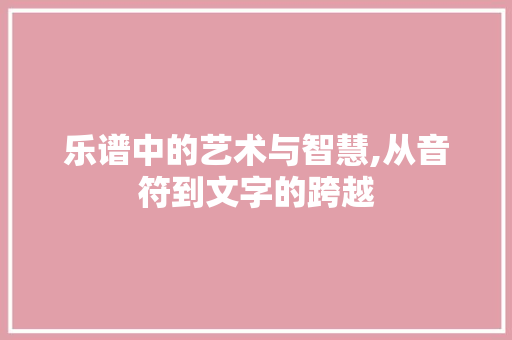 乐谱中的艺术与智慧,从音符到文字的跨越