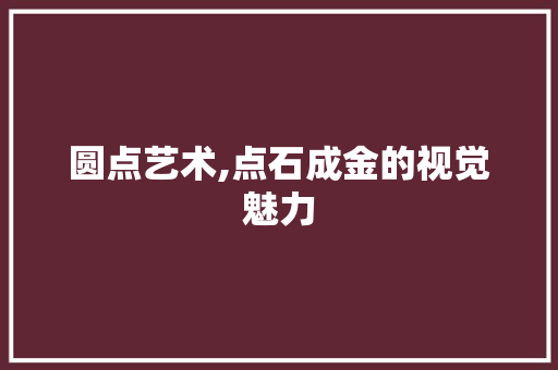 圆点艺术,点石成金的视觉魅力 项目报告