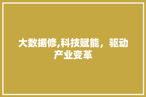 大数据修,科技赋能，驱动产业变革 MySQL