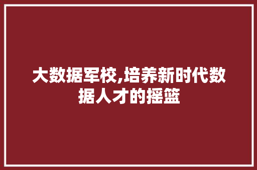 大数据军校,培养新时代数据人才的摇篮 前端技术
