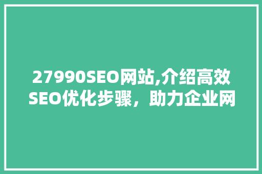 27990SEO网站,介绍高效SEO优化步骤，助力企业网站排名提升