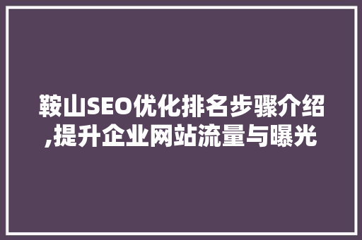 鞍山SEO优化排名步骤介绍,提升企业网站流量与曝光度的方法
