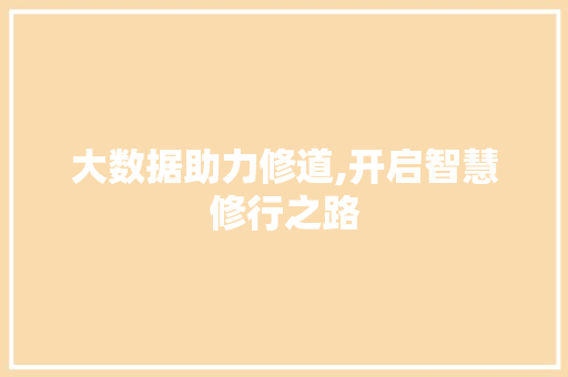 大数据助力修道,开启智慧修行之路 市场营销范文
