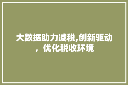 大数据助力减税,创新驱动，优化税收环境 响应式设计