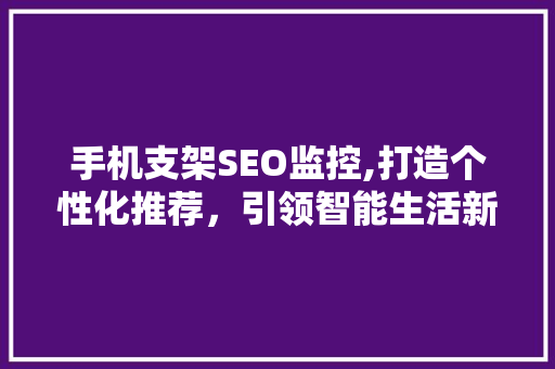 手机支架SEO监控,打造个性化推荐，引领智能生活新潮流