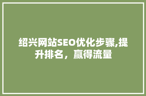 绍兴网站SEO优化步骤,提升排名，赢得流量