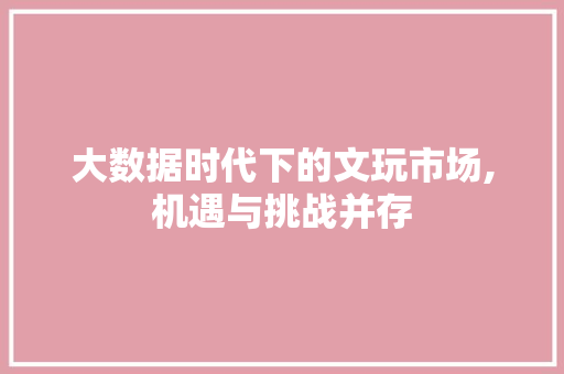 大数据时代下的文玩市场,机遇与挑战并存