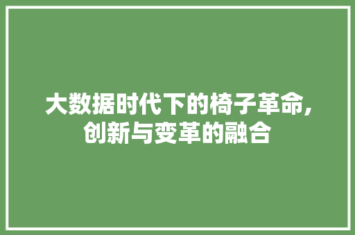 大数据时代下的椅子革命,创新与变革的融合