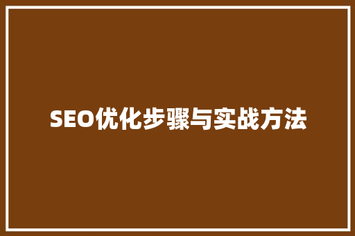 SEO优化步骤与实战方法