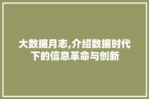 大数据月志,介绍数据时代下的信息革命与创新 网站建设