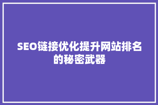 SEO链接优化提升网站排名的秘密武器