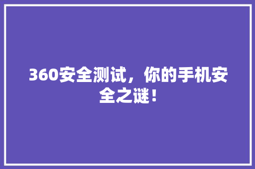 360安全测试，你的手机安全之谜！ 响应式设计